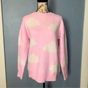 Hooked Up Sweater From Macy’s XS NWT Pink And Cloud Oversized Super Soft